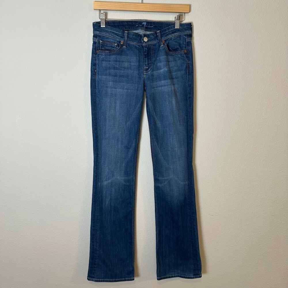 7 For All Mankind Flynt Bootcut Jeans Blue Wash Womens Size 26 Embroidered